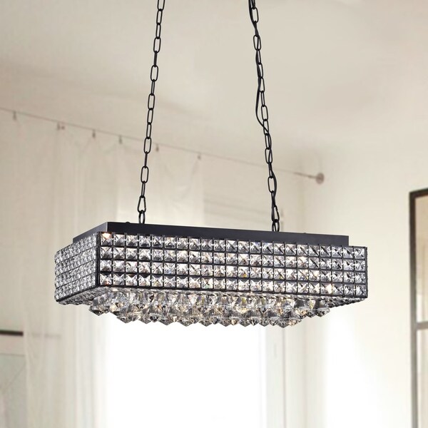 Elba 8 Light Black Crystal Chandelier