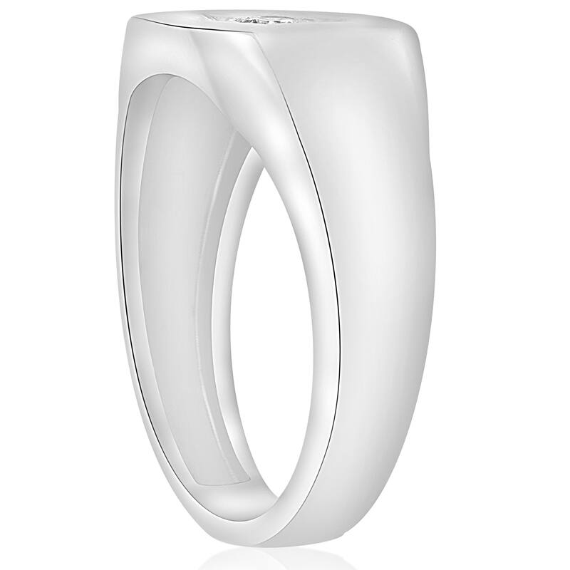 10k White Gold 1/6 ct TDW Diamond Mens Solitaire Engagement Wedding Ring (I-J,I2-I3)