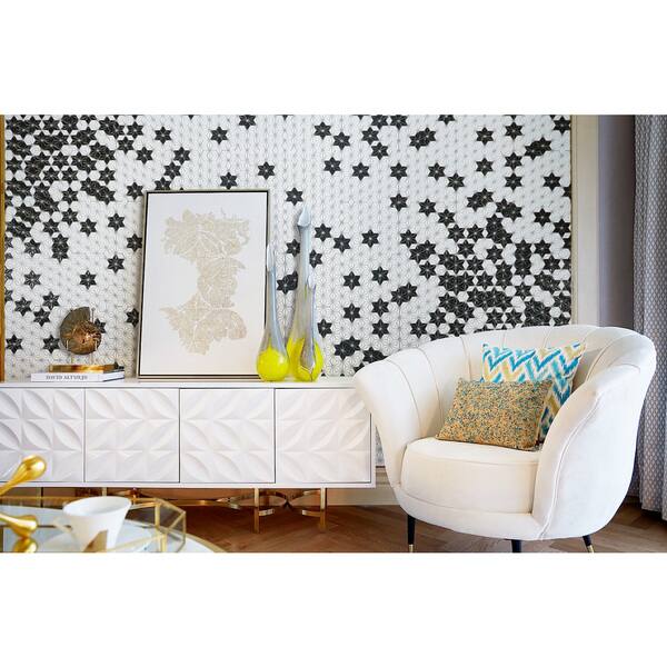 ANT Tile Customizable HexaGram Pattern Art Deco Wall Tiles Mosaic Mural ...