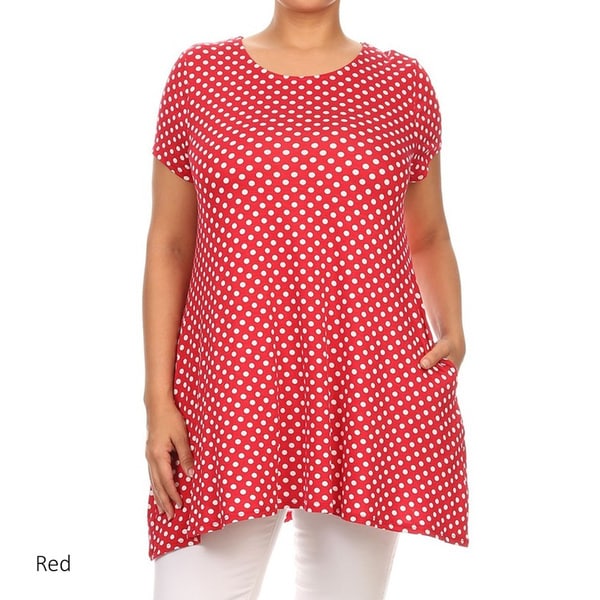 plus size polka dot tunic