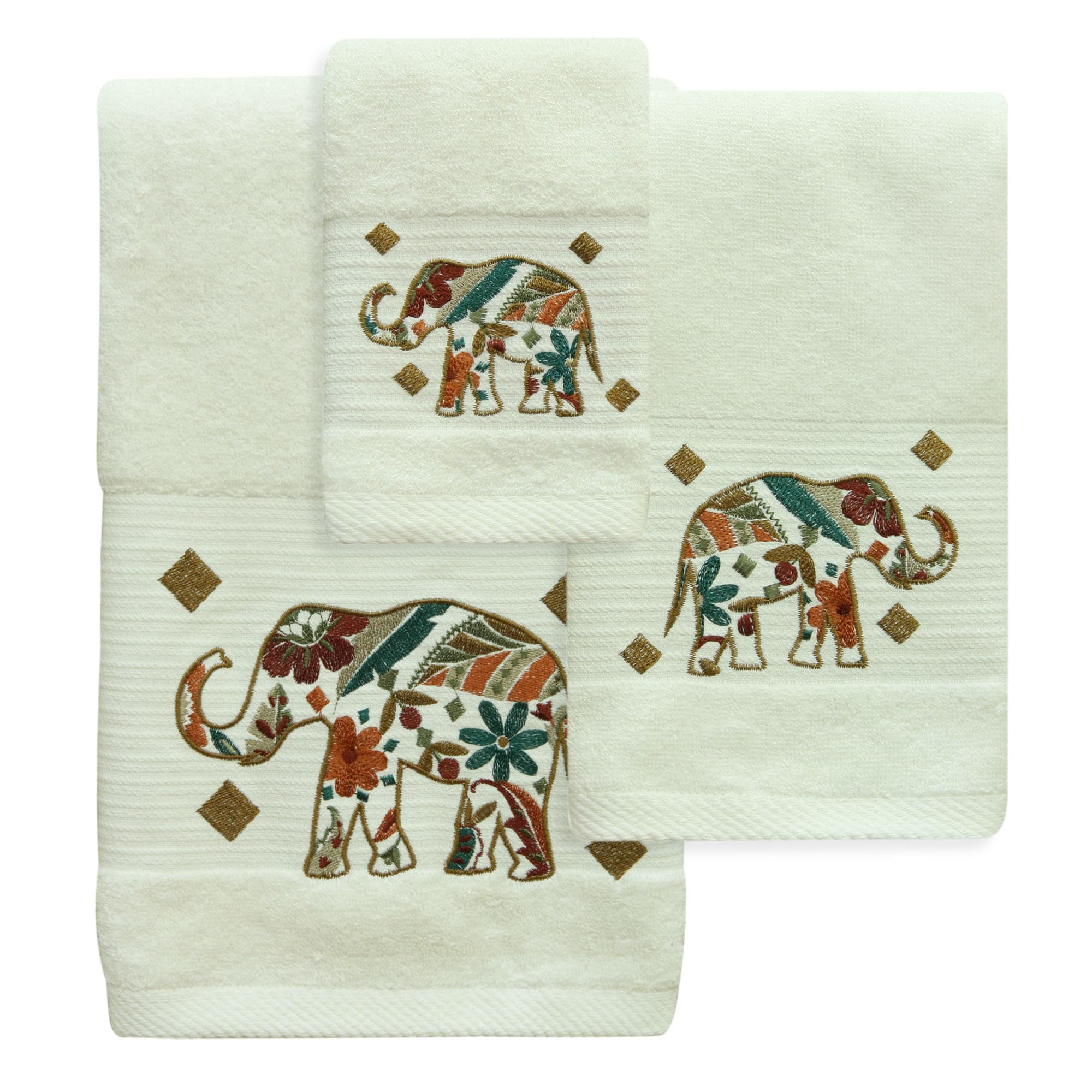 bath towels with elephants on them