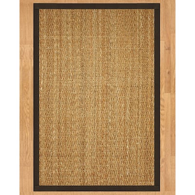 Natural Area Rugs Handcrafted Everest Natural Seagrass Runner Rug Fudge Binding (2'6" x 8') - 2'6" x 8'