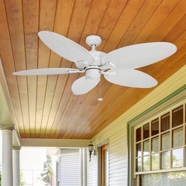 Shop Honeywell Duvall Tropical Ceiling Fan Five Wet Rated Wicker