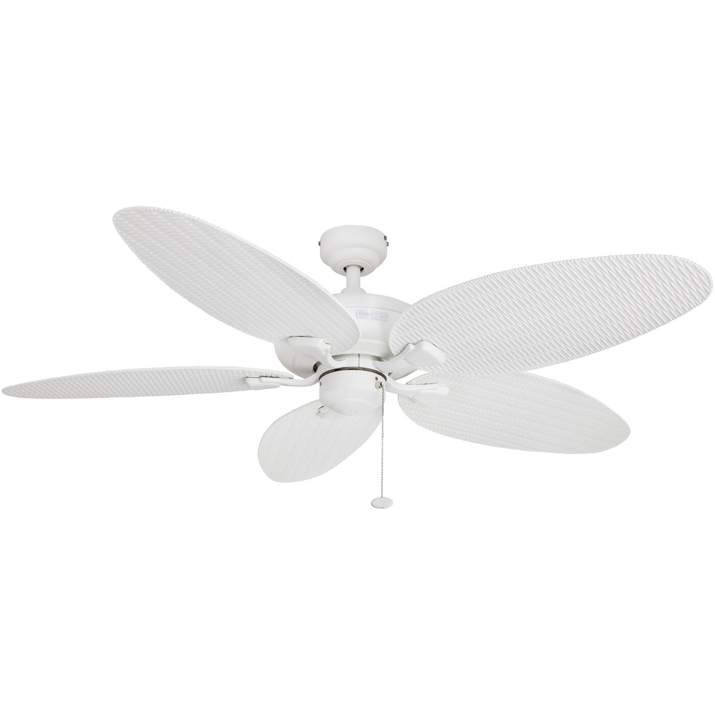 Honeywell Duvall Tropical Ceiling Fan Five Wet Rated Wicker Blades Indoor Outdoor White 52 Inch