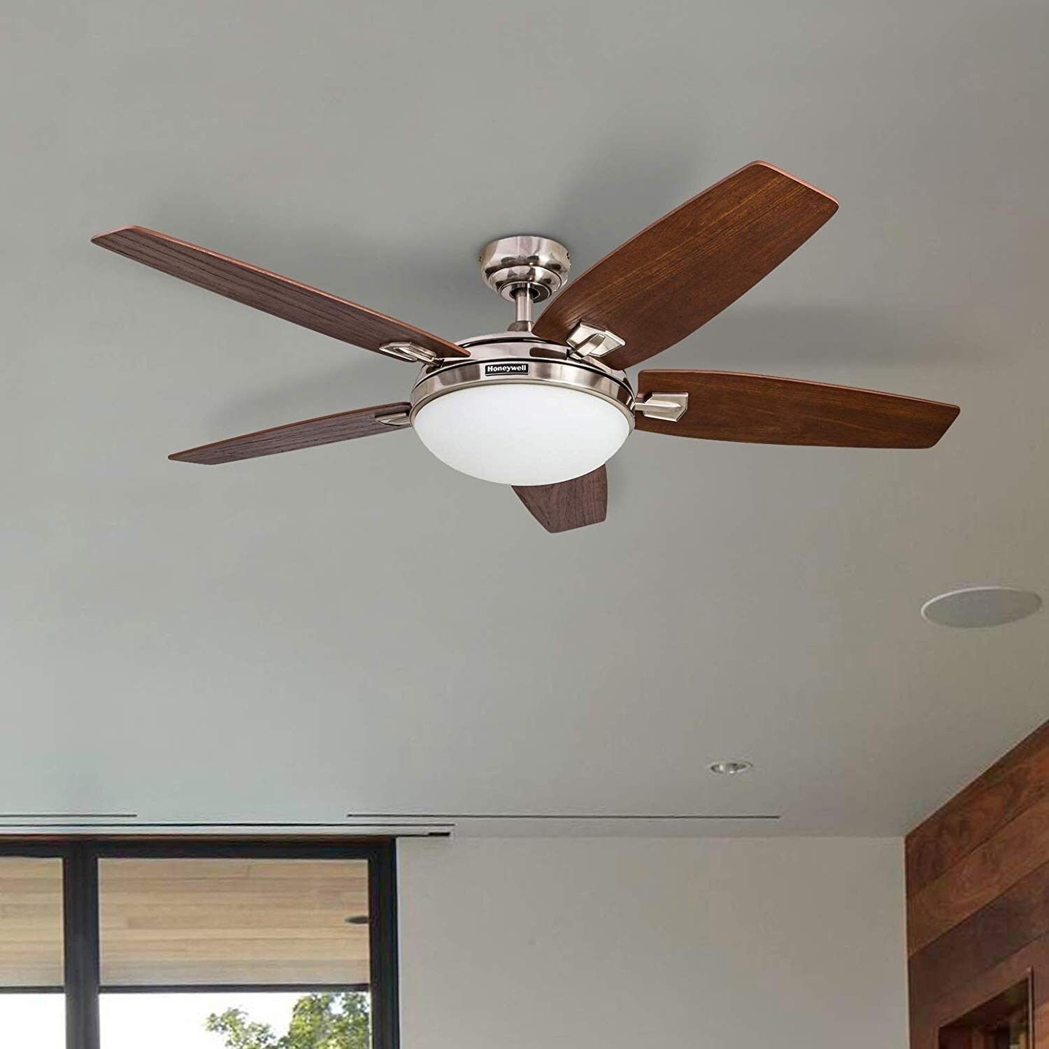 Shop 48 Honeywell Carmel Brushed Nickel Ceiling Fan With