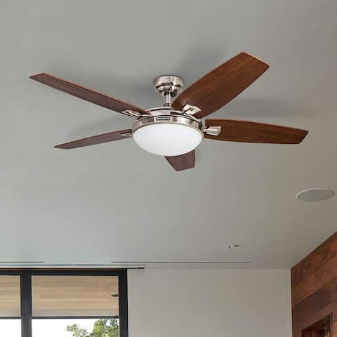 48" Honeywell Carmel Brushed Nickel Ceiling Fan with Integrated Light and Remote