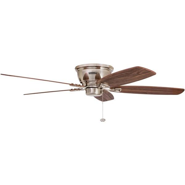Shop Honeywell Glen Alden Brushed Nickel Hugger Ceiling Fan With 4