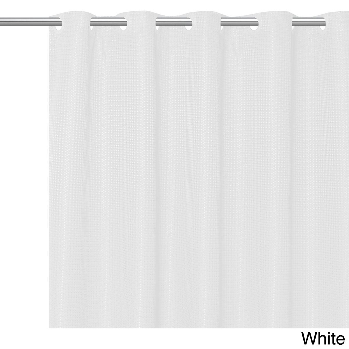 Shop Ez On Waffle Weave Fabric Shower Curtain With Snap Off Liner