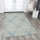 preview thumbnail 15 of 21, Alora Decor Lavine Grey/ Blue Hand-tufted Medallion Wool Rug