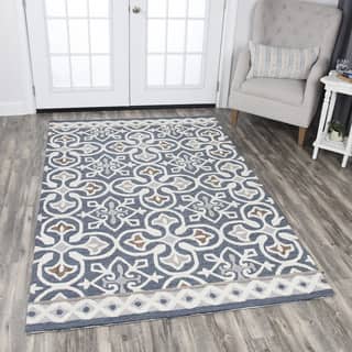 Wool Eco Friendly Rugs Find Great Home Decor Deals Ping At Hand Tufted Ont Blue Grey Wool Medallion Area Rug 5