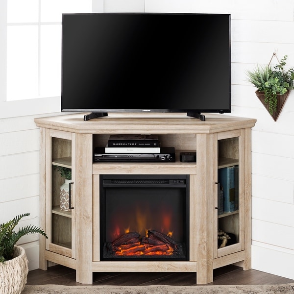 Shop 48" Corner Fireplace TV Stand Console - 48 x 20 x 32h - Free Shipping Today - Overstock ...