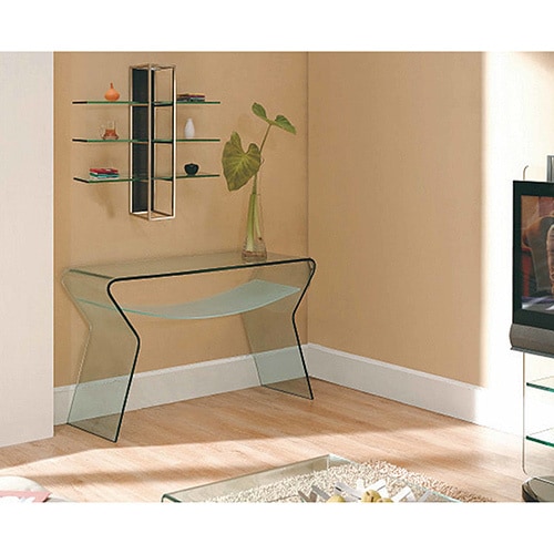 Creative Images International Gl Collection Bent Creative Images International Gl Collection Bent Console Table With Frosted Shelf