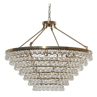 Celeste Tapered Glass Drop Crystal Chandelier - N/A (Brass) - Chandeliers For Bedrooms by Overstock.com