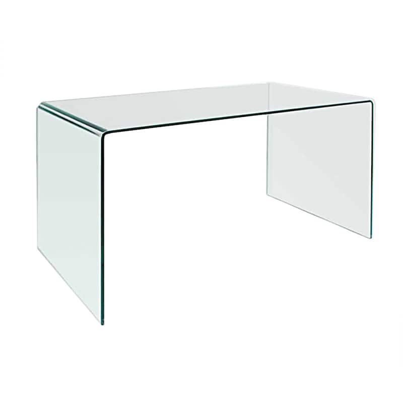 Creative Images Bent Clear Glass Office Desk Table