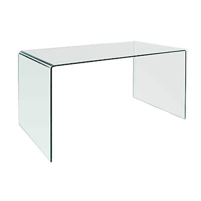 Creative Images Bent Clear Glass Office Desk Table