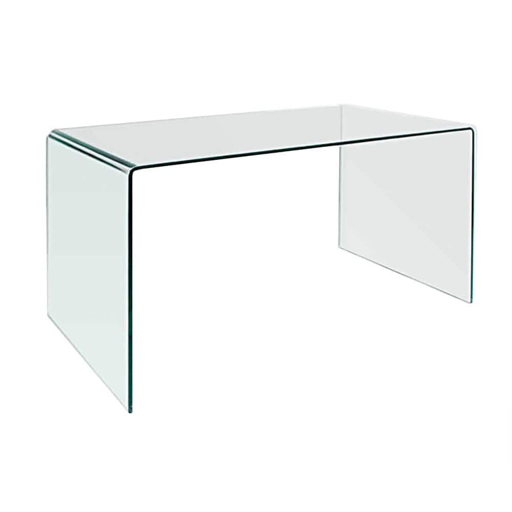 Creative Images Bent Clear Glass Office Desk Table