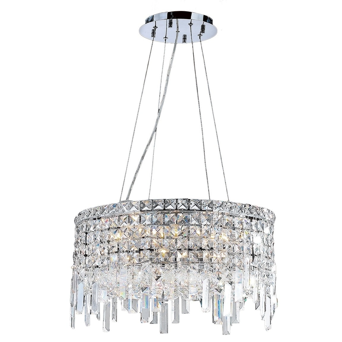Crystal Icicles Art Deco Style 12 Light Chrome Finish with Clear Crystal Chandelier (12-Light Crystal Art Deco Style Chrome Chandelier) - Chandeliers For Bedrooms by Overstock.com