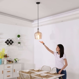 Belinda Crack Silver Ripple Glass Antique Black Pendant Chandelier (Silver Glass, Pendant Chandelier, Antique Black) - Chandeliers For Bedrooms by Overstock.com