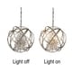 preview thumbnail 9 of 9, Benita 4-light Light Gold with Bronze Metal Crystal Orb Chandelier