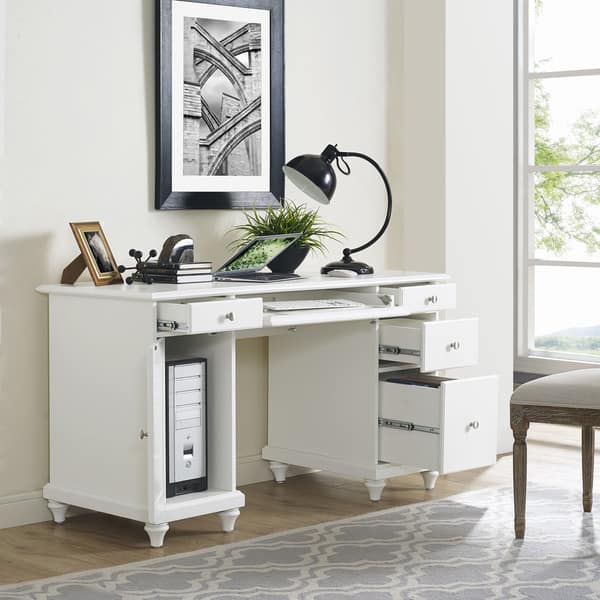 Shop Palmetto White Computer Desk Free Shipping Today