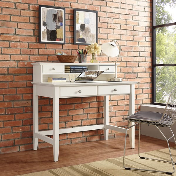 Shop Campbell Writing Desk With Hutch In White Finish Overstock