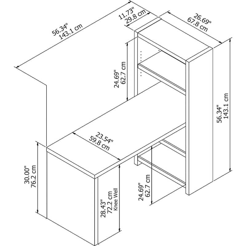 Echo 56W Bookcase Desk by Bush Business Furniture
