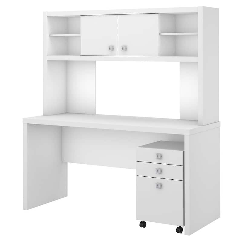 Echo Credenza Desk with Hutch and Drawers by Bush Business Furniture