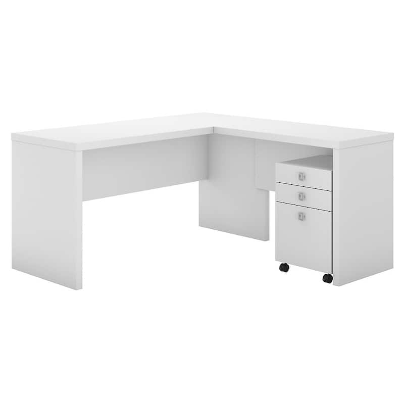 Echo L Shaped Desk with Mobile File Cabinet by Bush Business Furniture