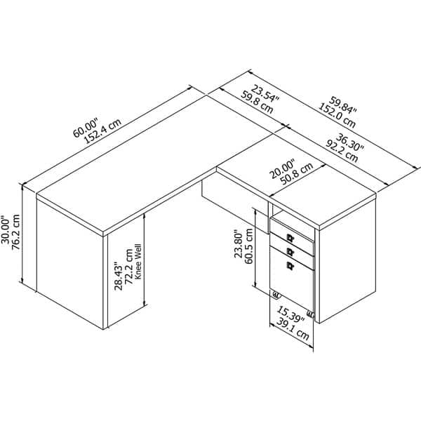 Echo L Shaped Desk with Mobile File Cabinet by Bush Business Furniture ...