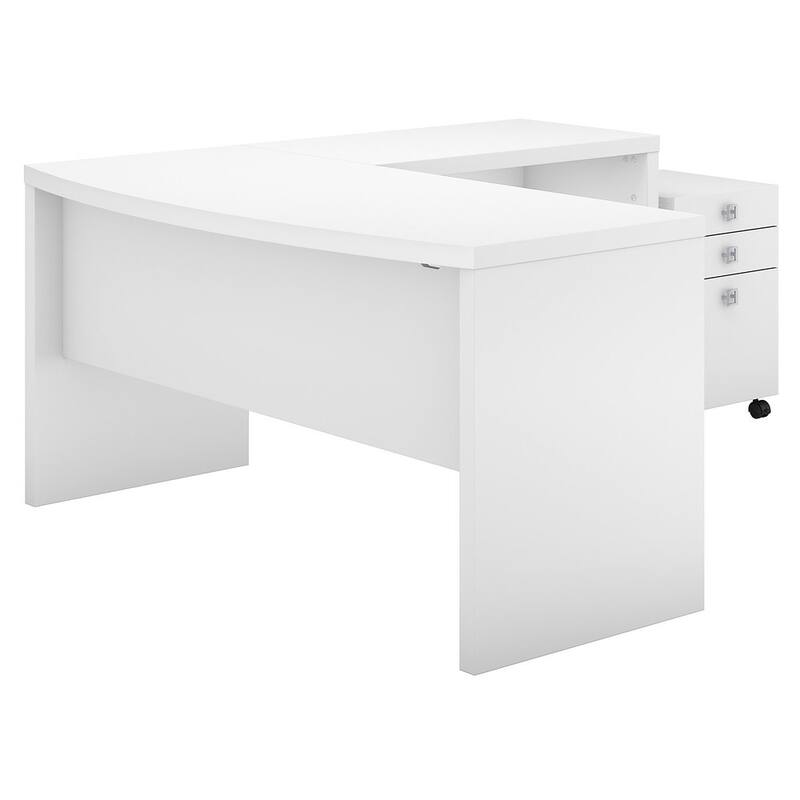 Echo L Shaped Bow Front Desk with Drawers by Bush Business Furniture