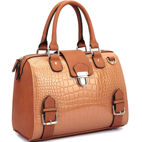 zip closure satchel handbag