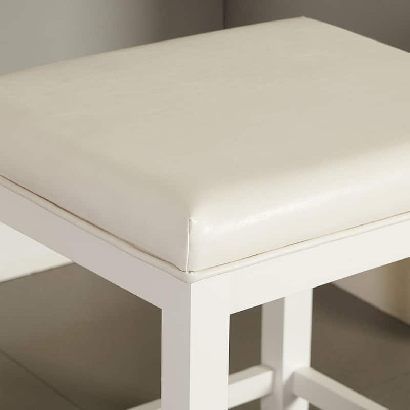 Crosley Vista Vanity Stool in White - 17.5 "W x 15.75 "D x 19.25 "H