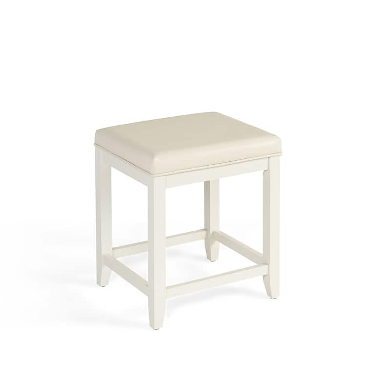 Crosley Vista Vanity Stool in White - 17.5 "W x 15.75 "D x 19.25 "H