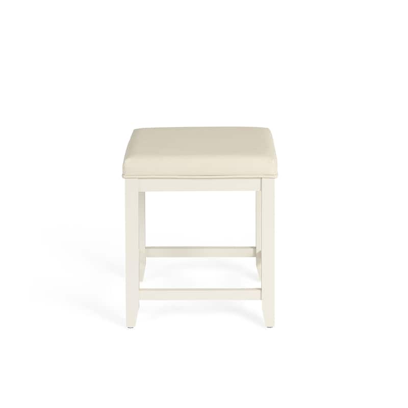 Crosley Vista Vanity Stool in White - 17.5 "W x 15.75 "D x 19.25 "H