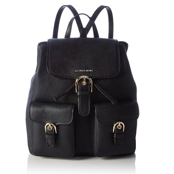 Shop Michael Kors Small Cooper Flap Black Backpack - Free ...
