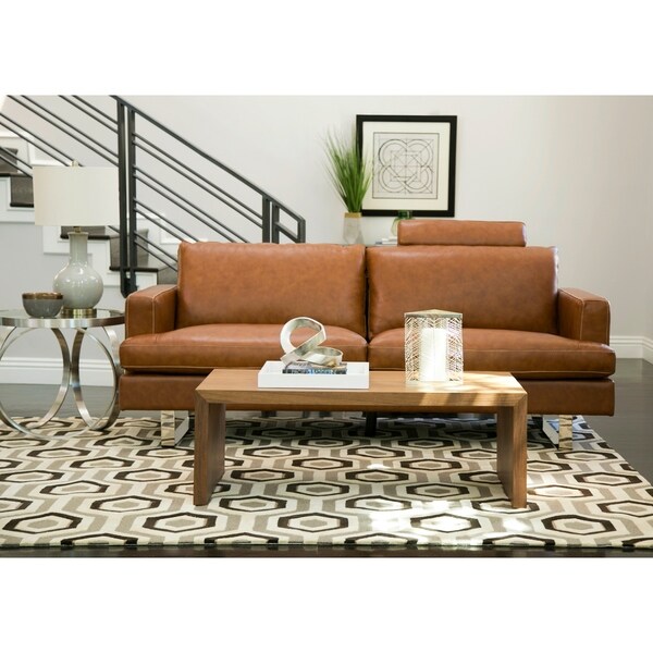 Abbyson Edison Mid Century Camel Leather Sofa On Free Abbyson Edison Mid Century Camel Leather Sofa