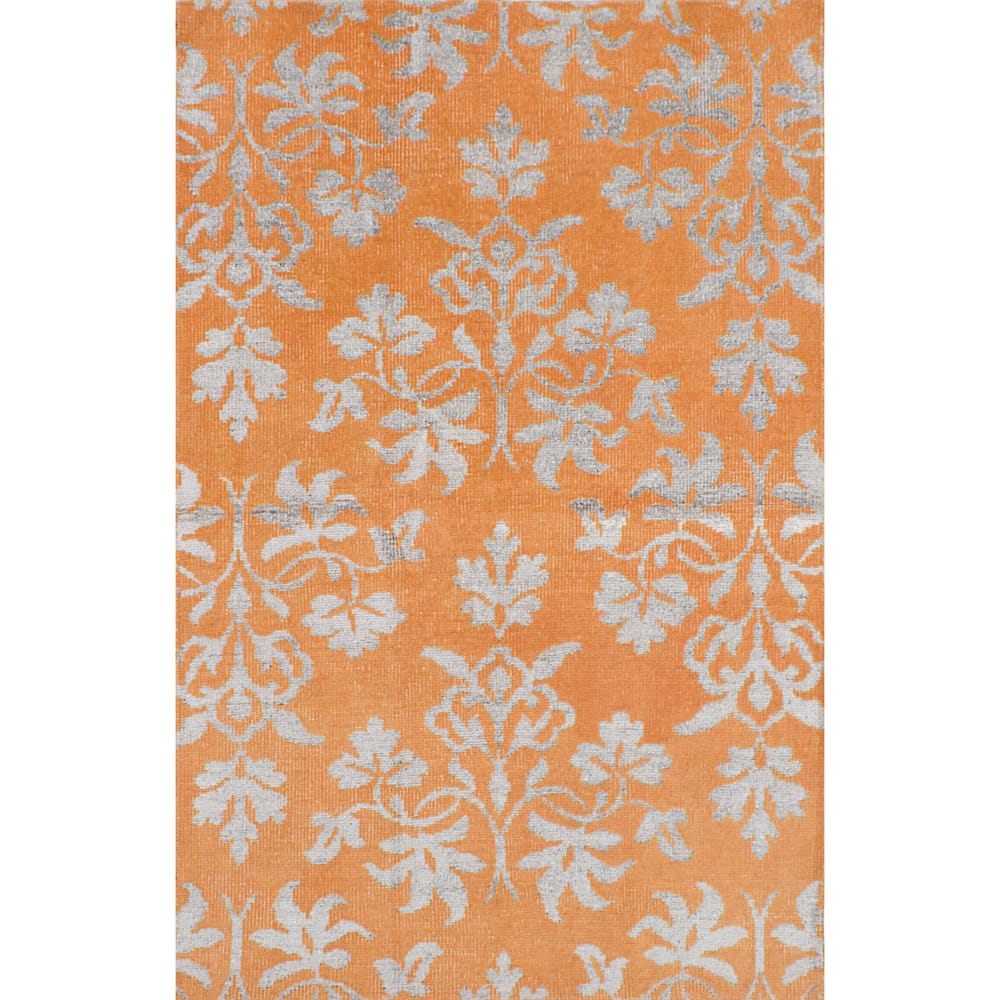 Hand-knotted La Seda Green Silk, Wool Rug