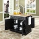 preview thumbnail 3 of 6, Oxford Butcher Block Top Kitchen Island in Black Finish