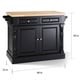 preview thumbnail 8 of 6, Oxford Butcher Block Top Kitchen Island in Black Finish