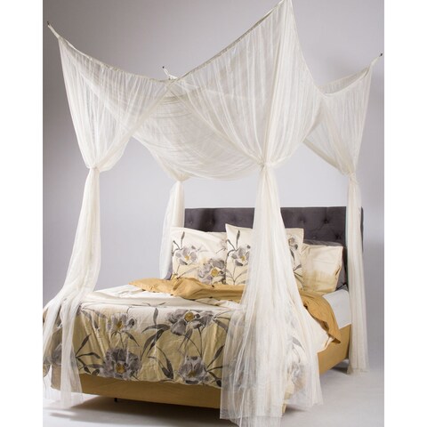 Woven Polyester Four-Point Bed Canopy (76'' x 84'' x 96'')