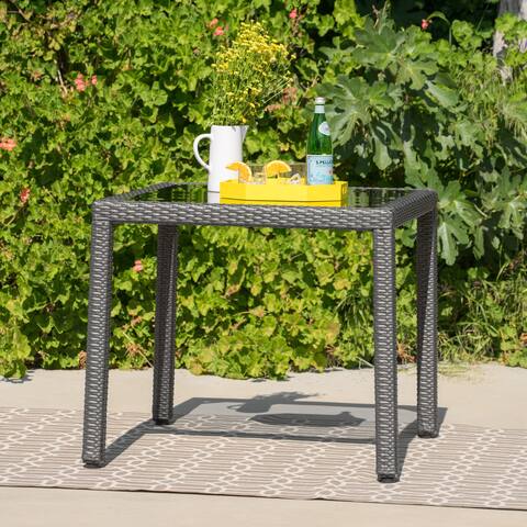 San Pico Outdoor Wicker Square Dining Table by Christopher Knight Home - 34.00"L x 34.00"W x 30.00"H