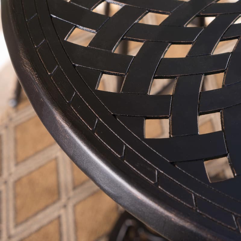 Arlana Outdoor Aluminum Bar Table with Umbrella Hole by Christopher Knight Home - 35.00" L x 35.00" W x 41.25" H