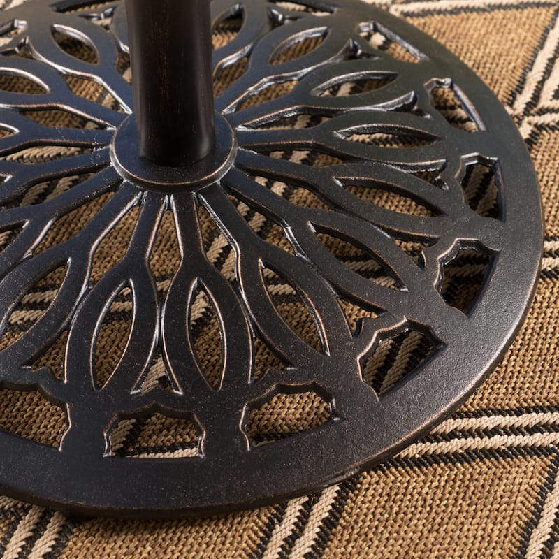 Arlana Outdoor Aluminum Bar Table with Umbrella Hole by Christopher Knight Home - 35.00" L x 35.00" W x 41.25" H
