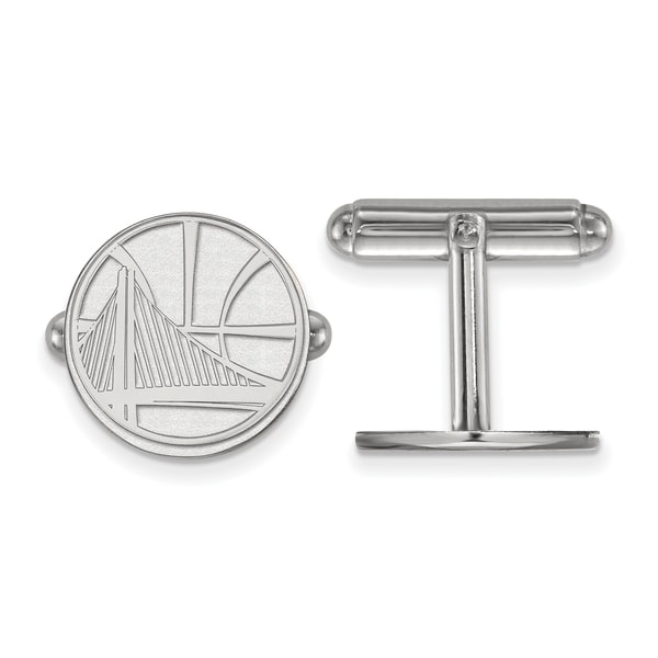 Versil Sterling Silver NBA LogoArt Golden State Warriors Cuff Link