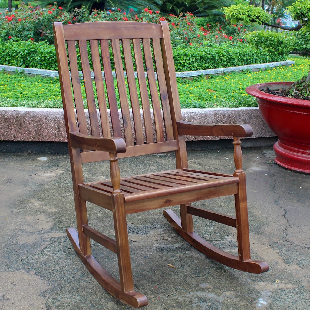Highland Porch Solid Acacia Wood Rocking Chair