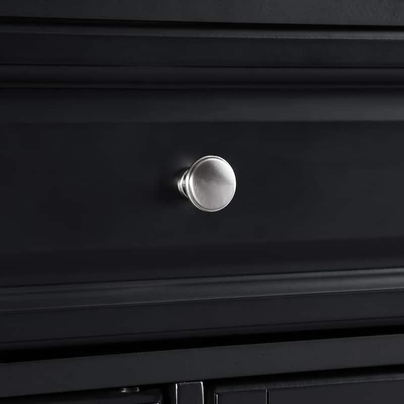 Crosley Alexandria Solid Granite Top Kitchen Island in Black Finish - 51.5 "W x 18 "D x 34 "H