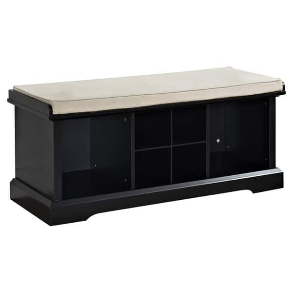 Brennan 2 Piece Entryway Bench and Shelf Set in Black 41.5"W x 18.25
