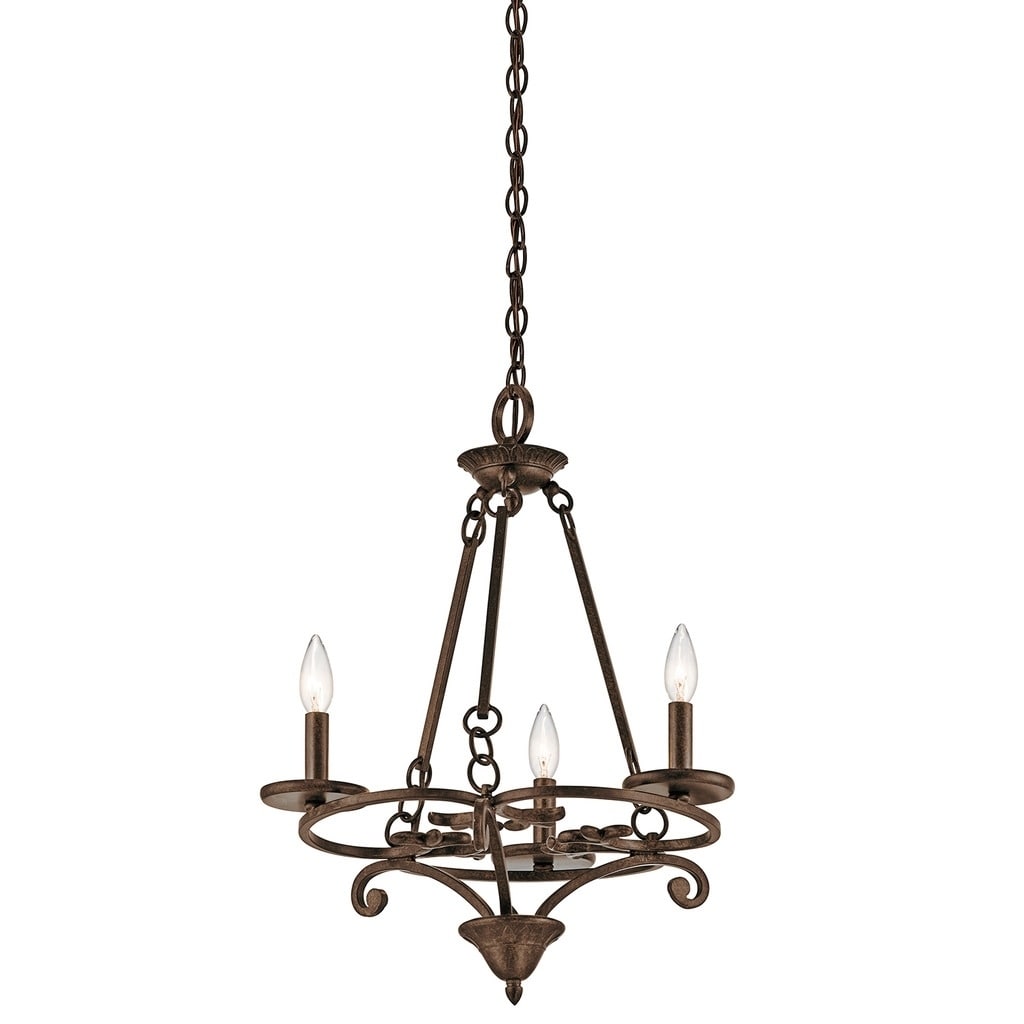 Kichler Lighting Caldella Collection 3-light Aged Bronze Mini Chandelier - Chandeliers For Bedrooms by Overstock.com