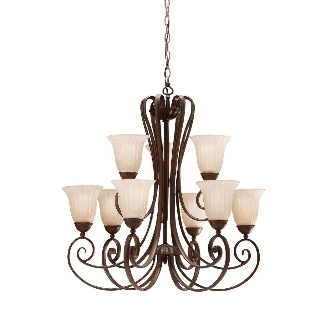 Kichler Lighting Willowmore Collection 9-light Tannery Bronze Chandelier - tannery bronze - Chandeliers For Bedrooms by Overstock.com