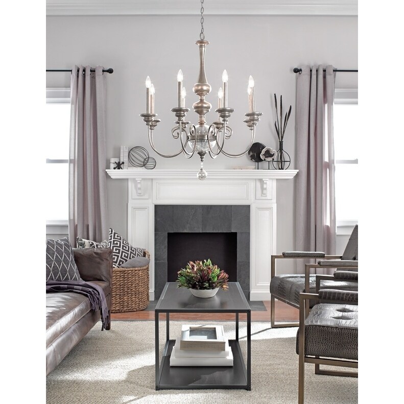 Kichler Lighting Rosalie Collection 8-light Sterling Gold Chandelier - sterling gold - Chandeliers For Bedrooms by Overstock.com